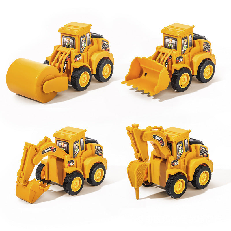 Children's toys pressing engineering truck excavator inertia back force car educational toys boys small gift wholesale