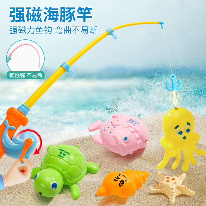 Carefully Selected Fishing Toys for Boys, 6 Magnetic Suction Fish for Babies, Girls, Fishing, Siblings, Children's Gifts, Glowing Fish