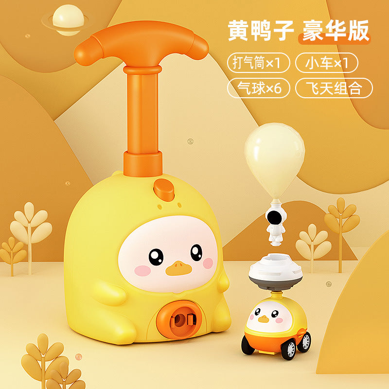 Shake the sound of animal aerodynamic car diy flying pig balloon educational toys wholesale press scooter