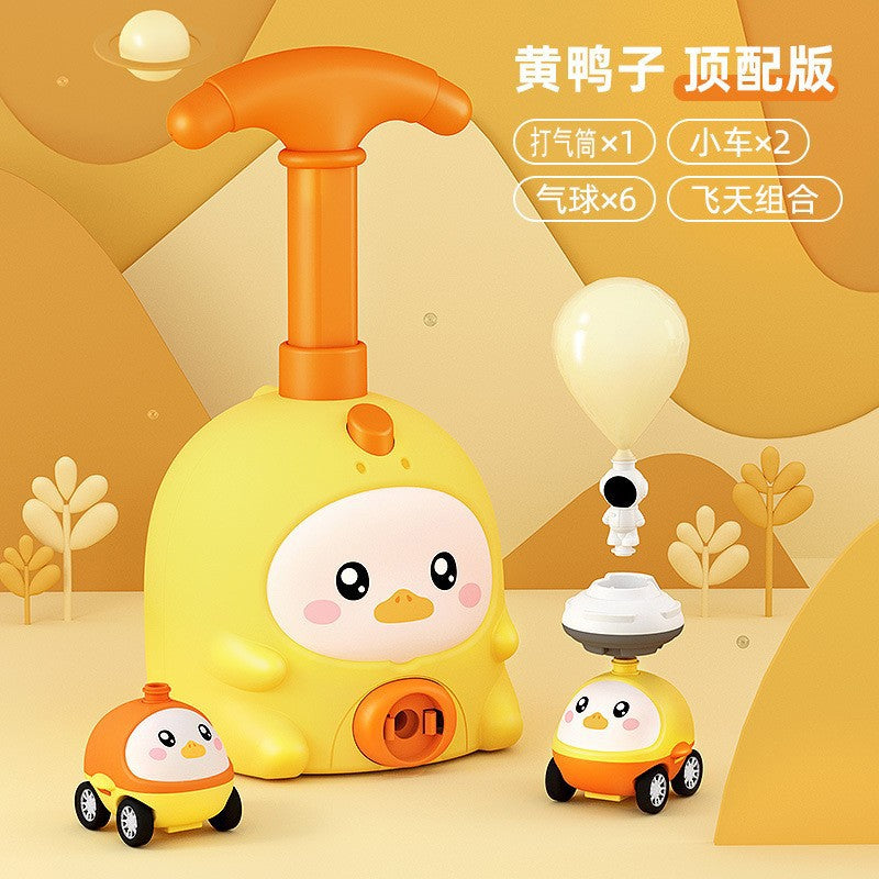 Shake the sound of animal aerodynamic car diy flying pig balloon educational toys wholesale press scooter