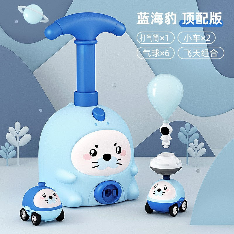 Shake the sound of animal aerodynamic car diy flying pig balloon educational toys wholesale press scooter