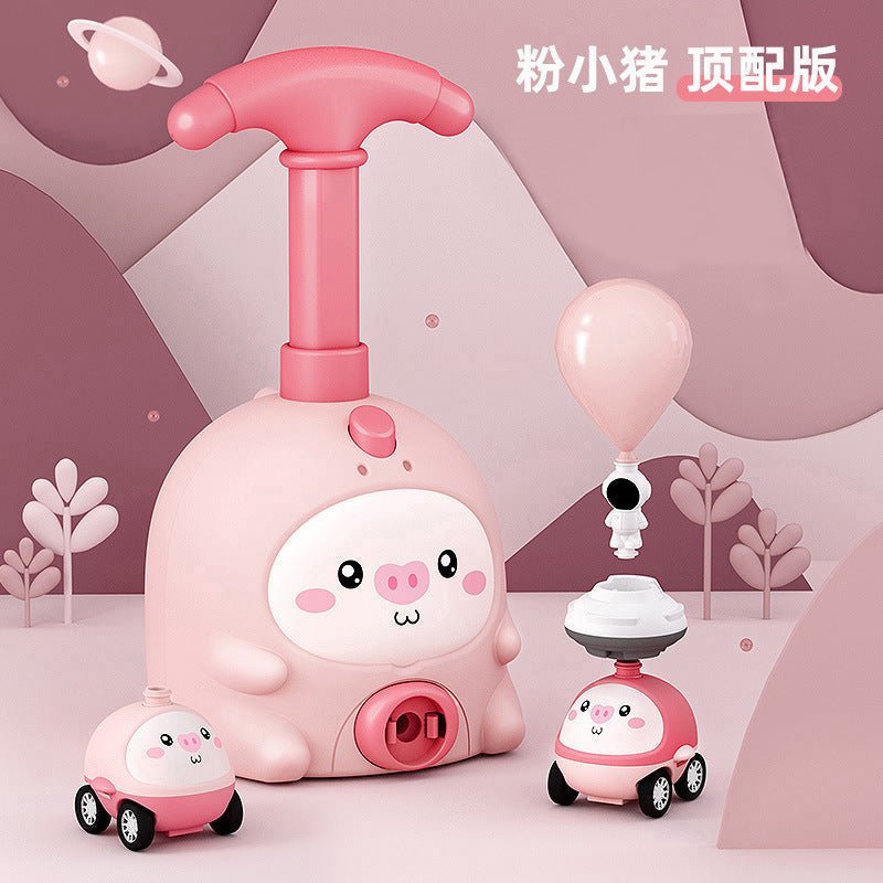 Shake the sound of animal aerodynamic car diy flying pig balloon educational toys wholesale press scooter