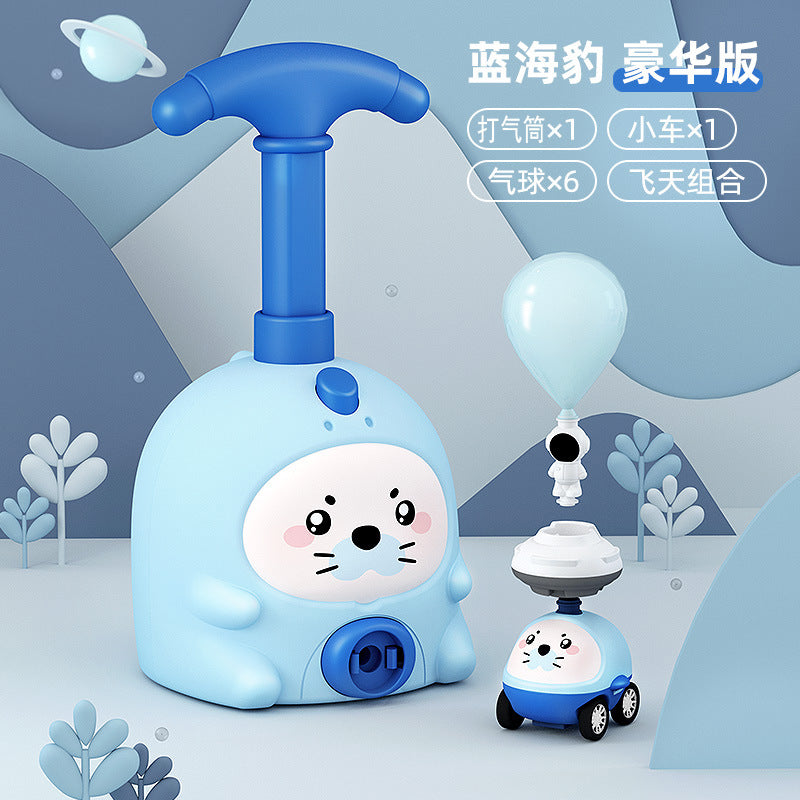 Shake the sound of animal aerodynamic car diy flying pig balloon educational toys wholesale press scooter