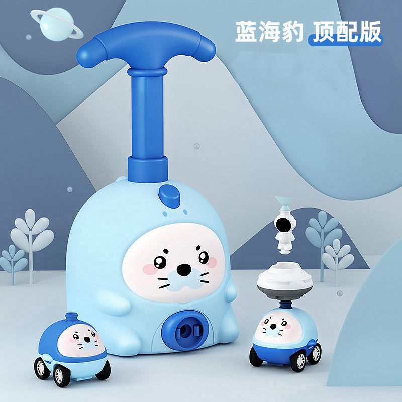 Shake the sound of animal aerodynamic car diy flying pig balloon educational toys wholesale press scooter