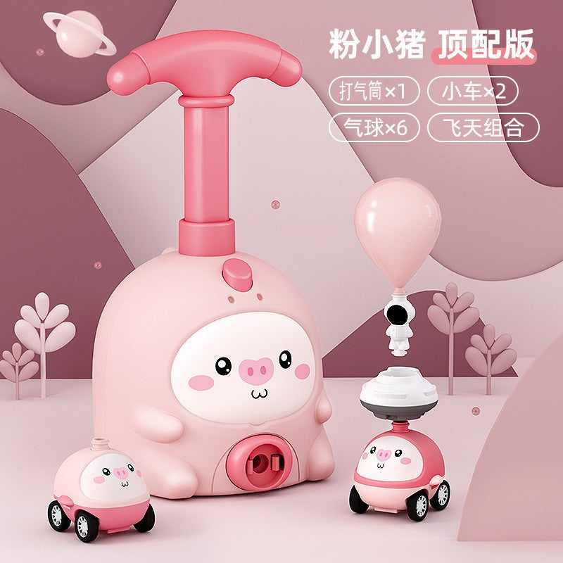 Shake the sound of animal aerodynamic car diy flying pig balloon educational toys wholesale press scooter