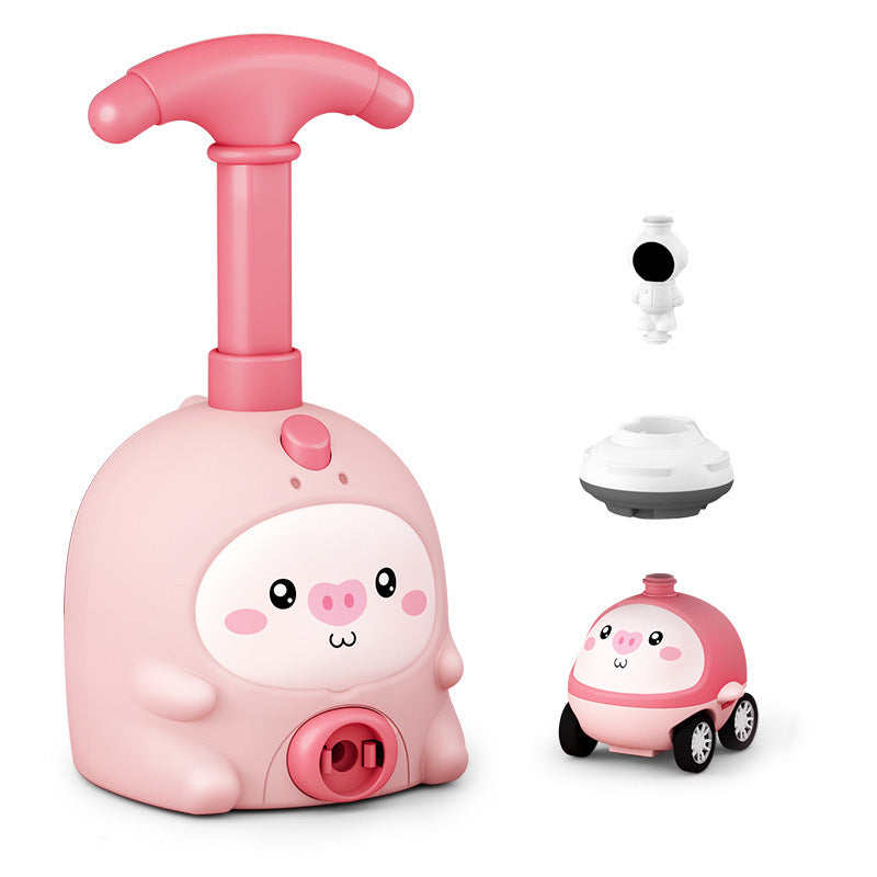 Shake the sound of animal aerodynamic car diy flying pig balloon educational toys wholesale press scooter
