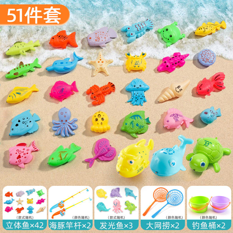 Carefully Selected Fishing Toys for Boys, 6 Magnetic Suction Fish for Babies, Girls, Fishing, Siblings, Children's Gifts, Glowing Fish