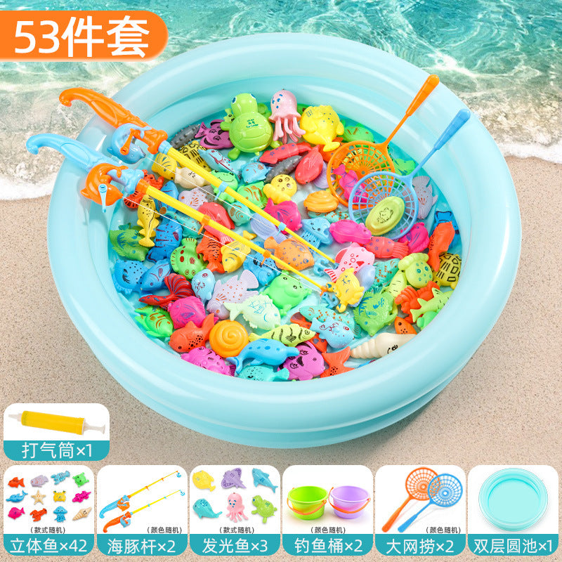 Carefully Selected Fishing Toys for Boys, 6 Magnetic Suction Fish for Babies, Girls, Fishing, Siblings, Children's Gifts, Glowing Fish