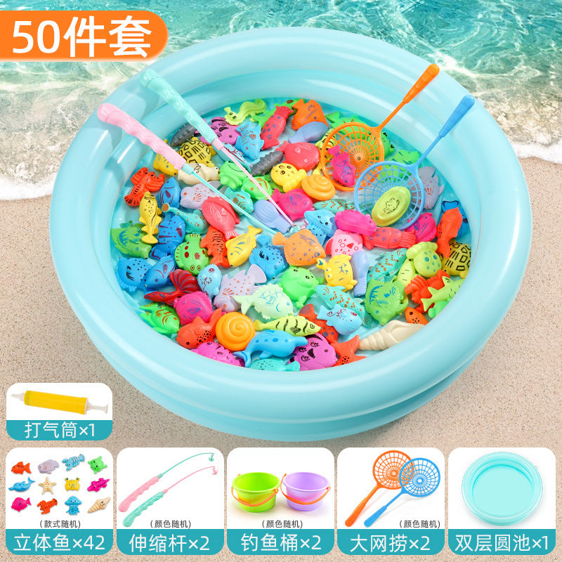 Carefully Selected Fishing Toys for Boys, 6 Magnetic Suction Fish for Babies, Girls, Fishing, Siblings, Children's Gifts, Glowing Fish