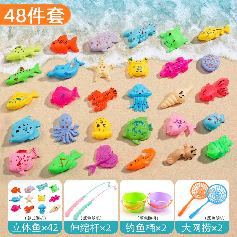 Carefully Selected Fishing Toys for Boys, 6 Magnetic Suction Fish for Babies, Girls, Fishing, Siblings, Children's Gifts, Glowing Fish