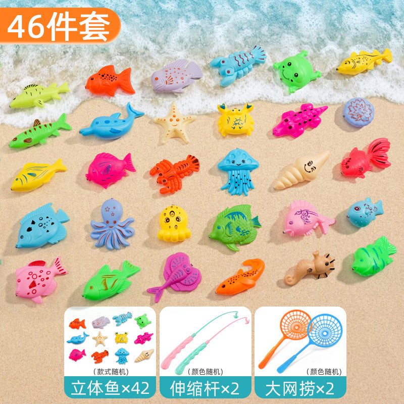 Carefully Selected Fishing Toys for Boys, 6 Magnetic Suction Fish for Babies, Girls, Fishing, Siblings, Children's Gifts, Glowing Fish