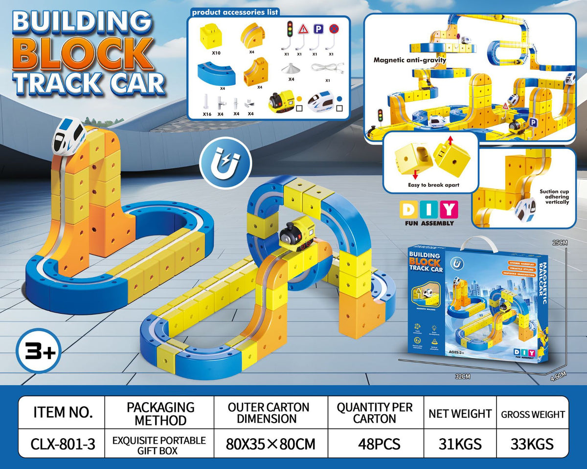 Cross-Border Children's Educational Magnetic Building Blocks Rail Car Anti-Gravity Versatile Magnetic High-Speed Rail Electric Train Toy