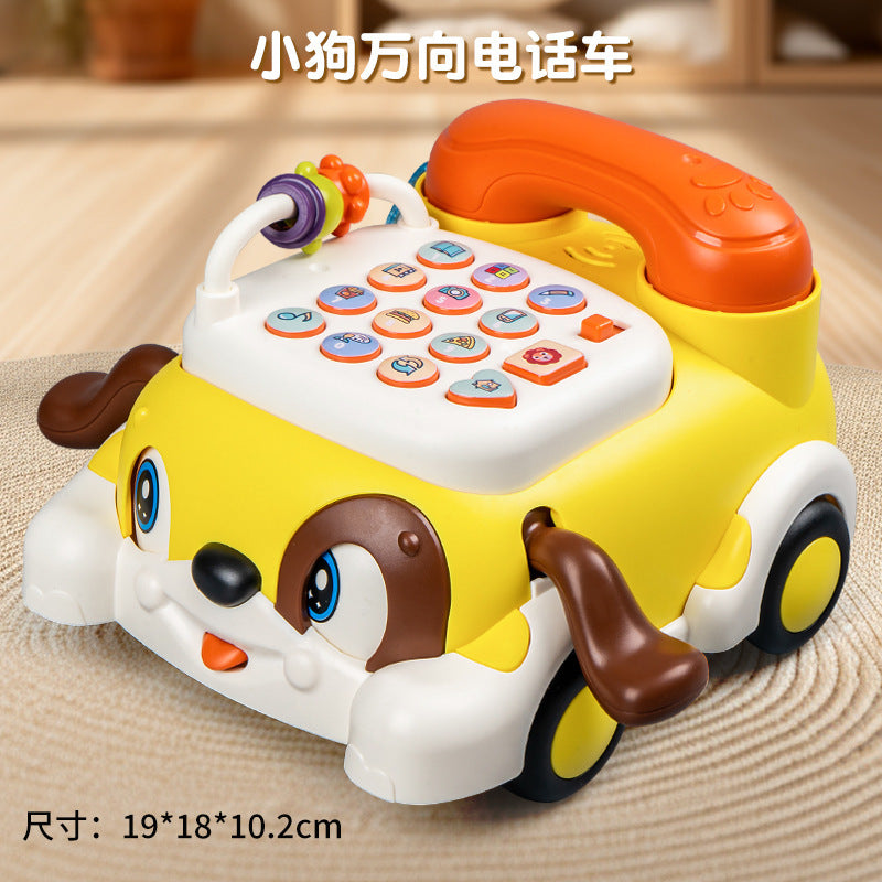 Children's Phone Toy 0-1-3 Years Old Baby Whack-A-Mole Story Machine Simulation Piano Music Drag Rope Phone Wholesale