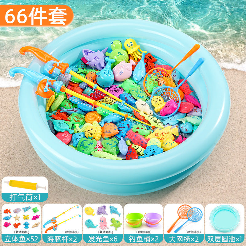 Carefully Selected Fishing Toys for Boys, 6 Magnetic Suction Fish for Babies, Girls, Fishing, Siblings, Children's Gifts, Glowing Fish