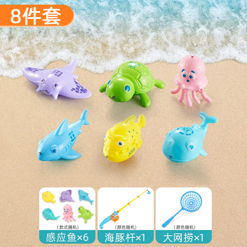 Carefully Selected Fishing Toys for Boys, 6 Magnetic Suction Fish for Babies, Girls, Fishing, Siblings, Children's Gifts, Glowing Fish