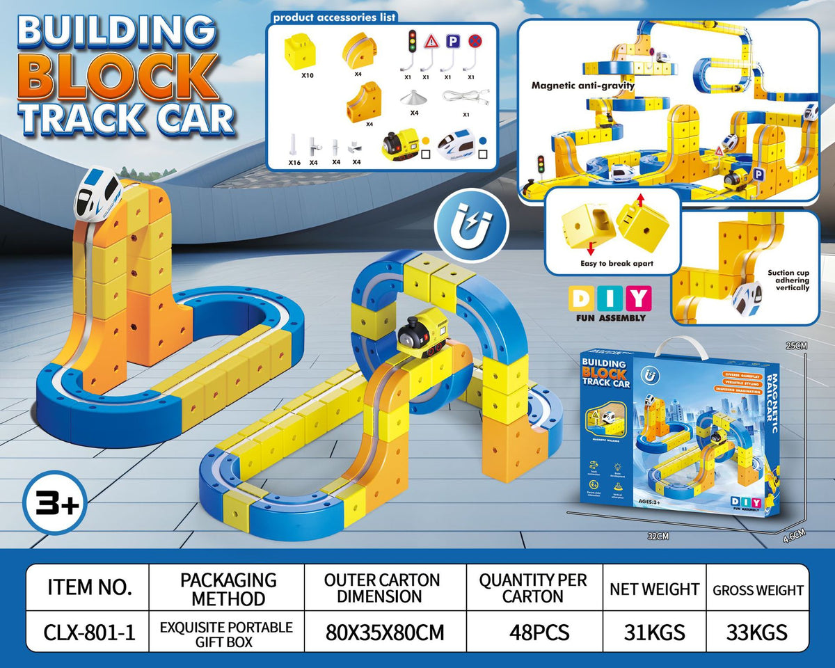 Cross-Border Children's Educational Magnetic Building Blocks Rail Car Anti-Gravity Versatile Magnetic High-Speed Rail Electric Train Toy