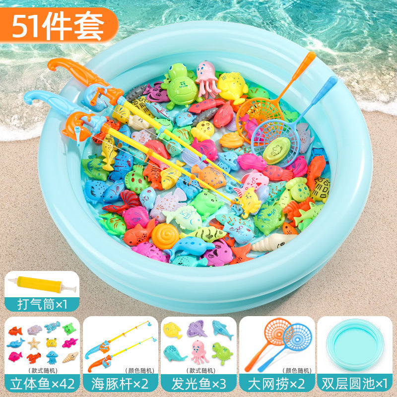 Carefully Selected Fishing Toys for Boys, 6 Magnetic Suction Fish for Babies, Girls, Fishing, Siblings, Children's Gifts, Glowing Fish