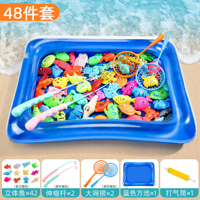 Carefully Selected Fishing Toys for Boys, 6 Magnetic Suction Fish for Babies, Girls, Fishing, Siblings, Children's Gifts, Glowing Fish