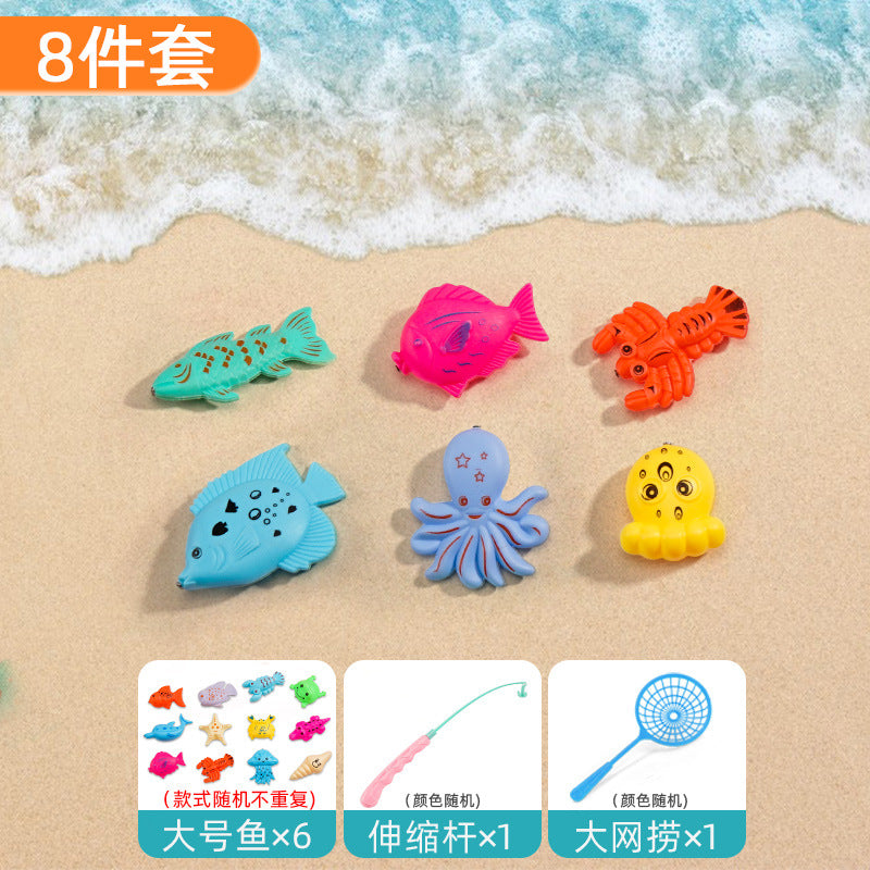 Carefully Selected Fishing Toys for Boys, 6 Magnetic Suction Fish for Babies, Girls, Fishing, Siblings, Children's Gifts, Glowing Fish