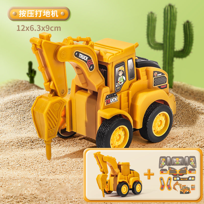 Children's toys pressing engineering truck excavator inertia back force car educational toys boys small gift wholesale