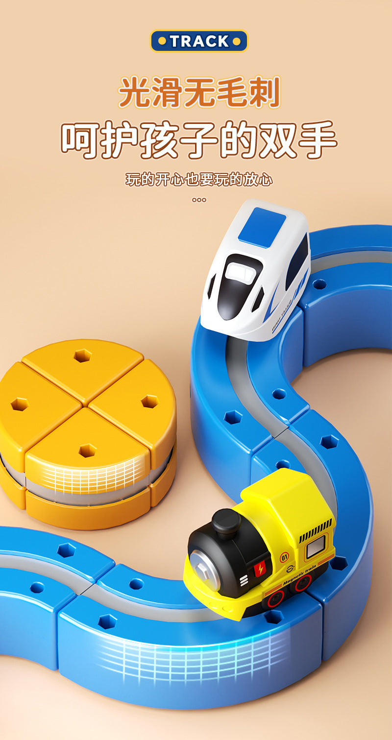 Cross-Border Children's Educational Magnetic Building Blocks Rail Car Anti-Gravity Versatile Magnetic High-Speed Rail Electric Train Toy