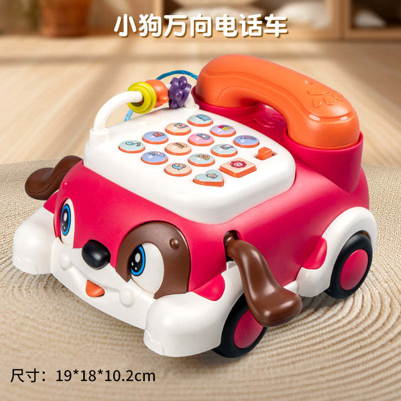 Children's Phone Toy 0-1-3 Years Old Baby Whack-A-Mole Story Machine Simulation Piano Music Drag Rope Phone Wholesale