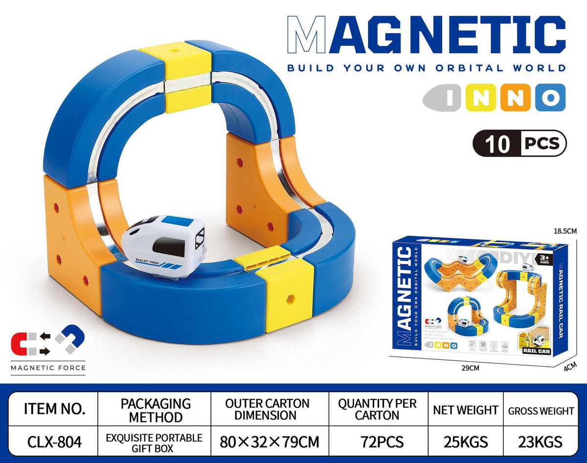 Cross-Border Children's Educational Magnetic Building Blocks Rail Car Anti-Gravity Versatile Magnetic High-Speed Rail Electric Train Toy
