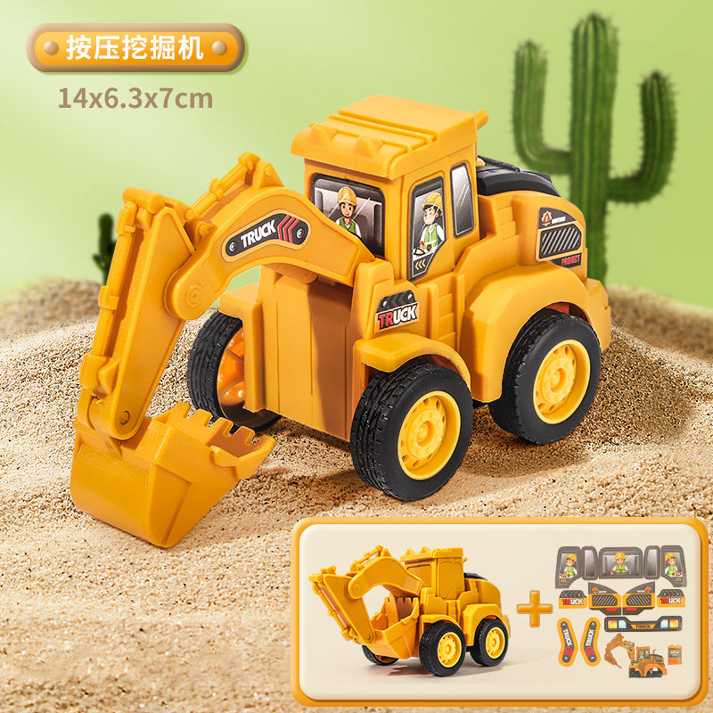 Children's toys pressing engineering truck excavator inertia back force car educational toys boys small gift wholesale