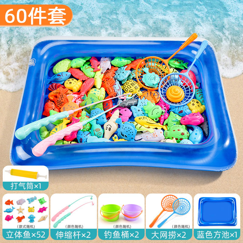 Carefully Selected Fishing Toys for Boys, 6 Magnetic Suction Fish for Babies, Girls, Fishing, Siblings, Children's Gifts, Glowing Fish