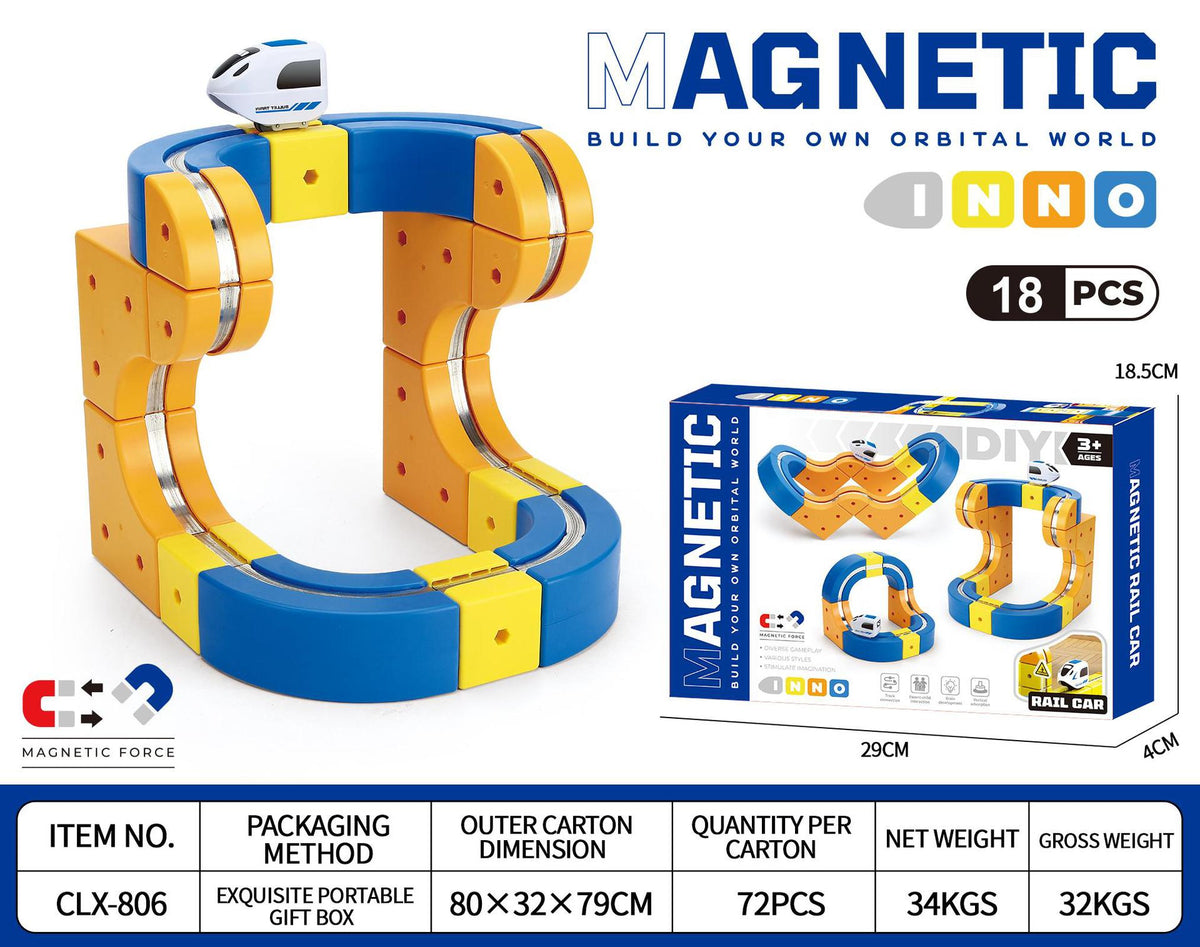 Cross-Border Children's Educational Magnetic Building Blocks Rail Car Anti-Gravity Versatile Magnetic High-Speed Rail Electric Train Toy