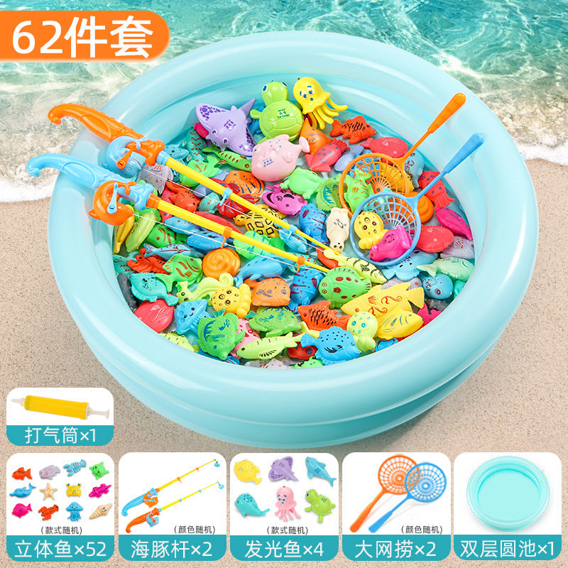 Carefully Selected Fishing Toys for Boys, 6 Magnetic Suction Fish for Babies, Girls, Fishing, Siblings, Children's Gifts, Glowing Fish