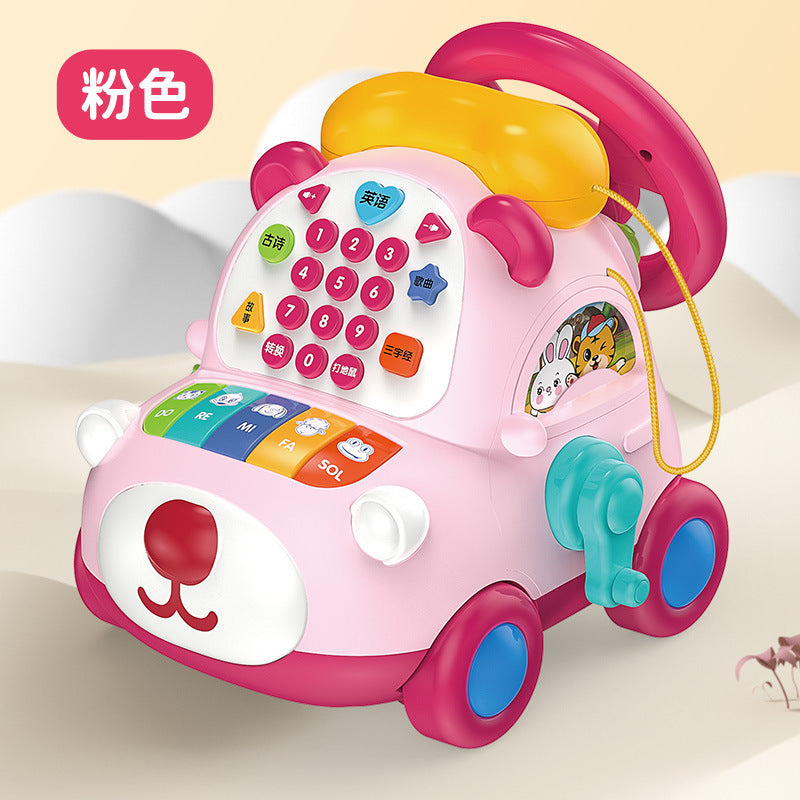 Children's Phone Toy 0-1-3 Years Old Baby Whack-A-Mole Story Machine Simulation Piano Music Drag Rope Phone Wholesale