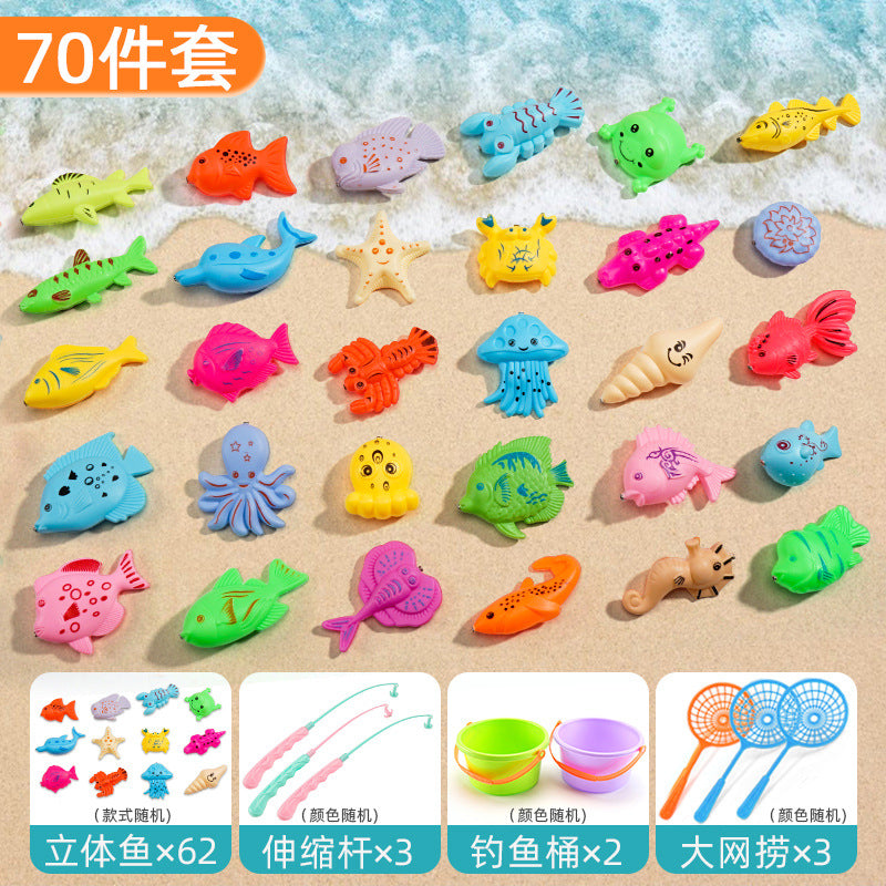 Carefully Selected Fishing Toys for Boys, 6 Magnetic Suction Fish for Babies, Girls, Fishing, Siblings, Children's Gifts, Glowing Fish